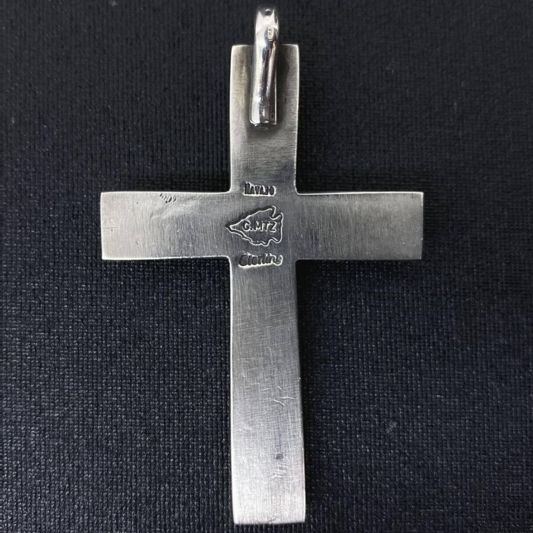 NAVAJO C.MTZ シルバー ターコイズ クロス ペンダント