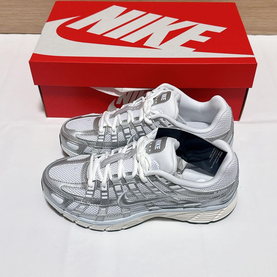 【新品】NIKE ナイキ P-6000 23.5cm シルバー ホワイト