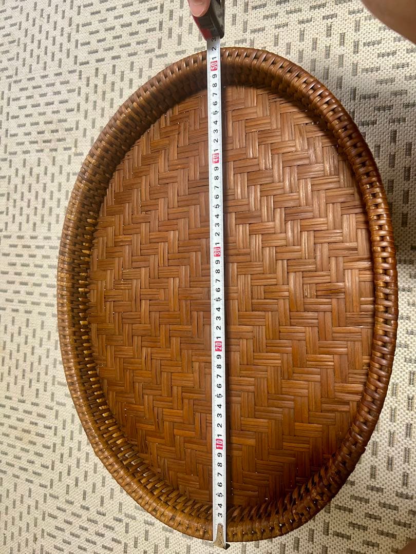 ラタン カントークテーブル　籐 ローテーブル 竹細工 古民具 アジアン雑貨