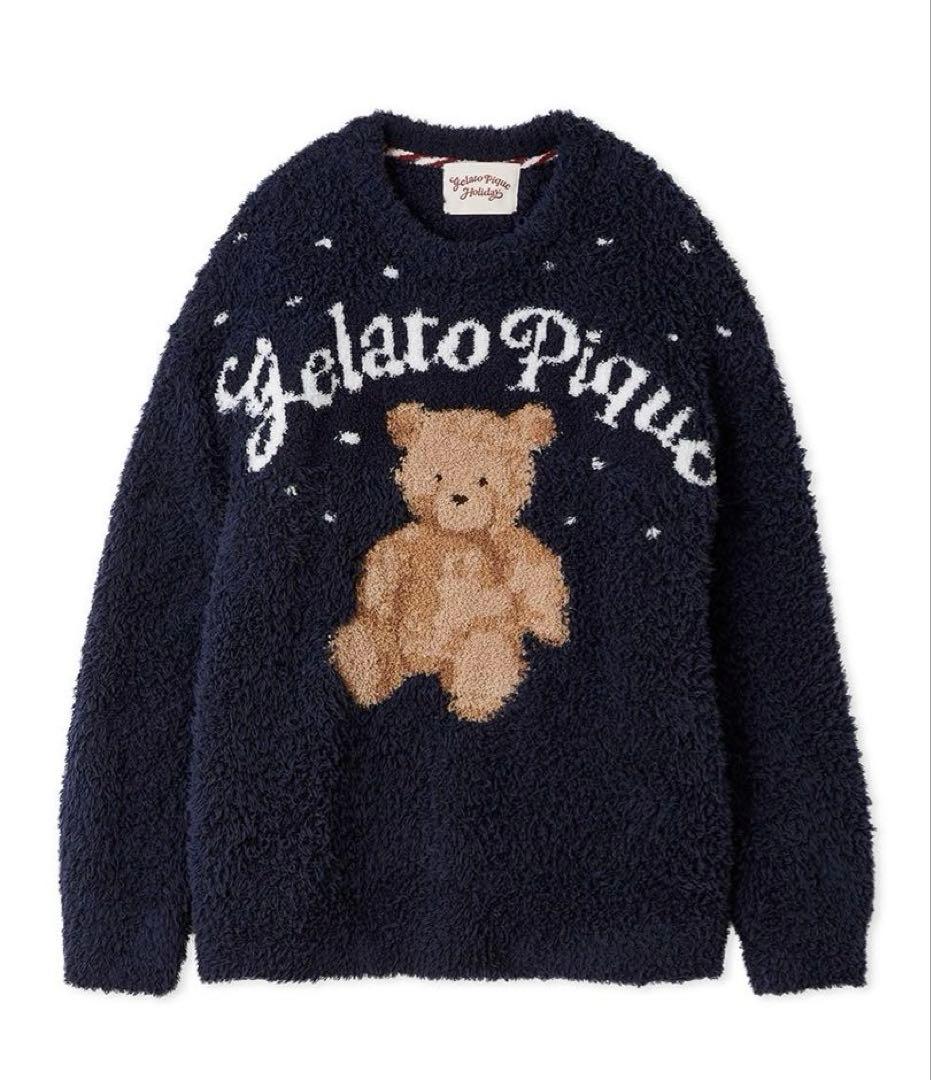 【HOLIDAY】ジェラートスノーベアジャガードプルオーバー ネイビー