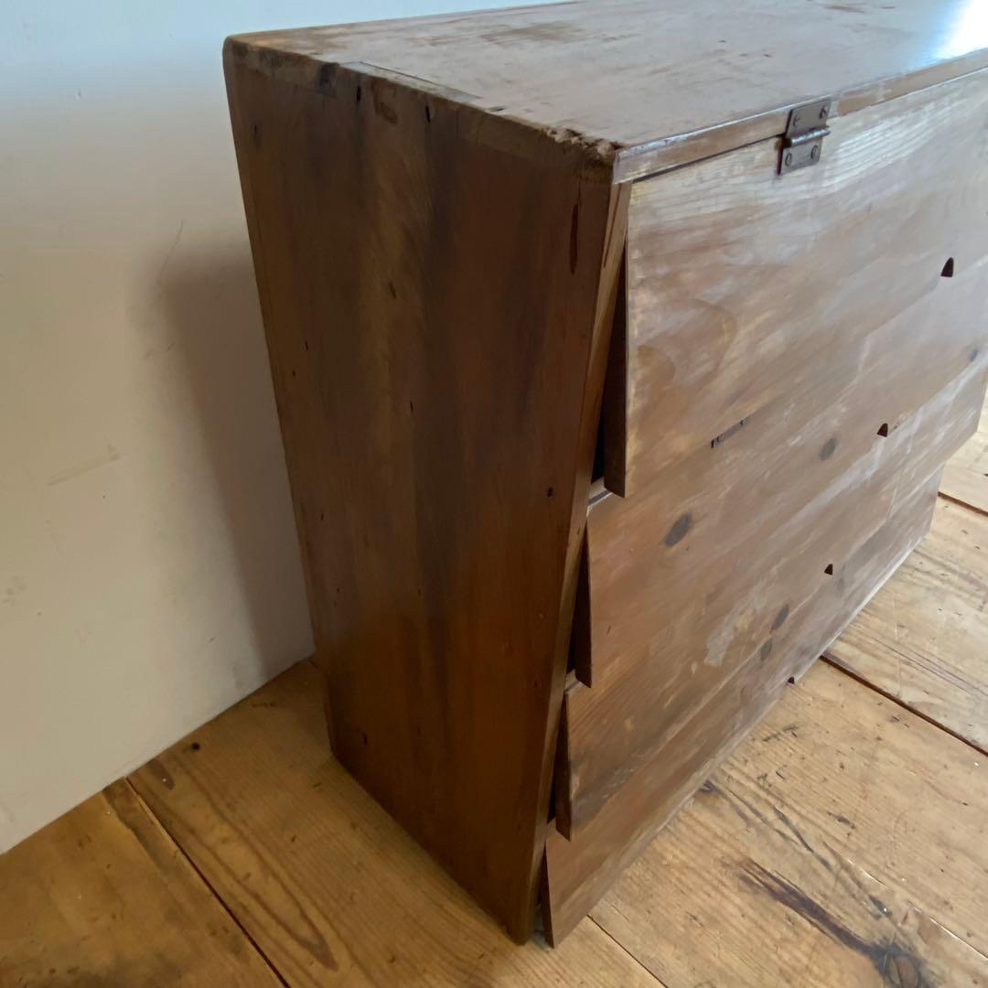 アンティーク パタパタ棚 無垢材 チェスト 古道具 y119