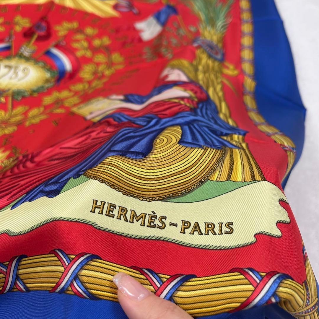 J333 新品未使用 エルメス スカーフ ブルー レディース