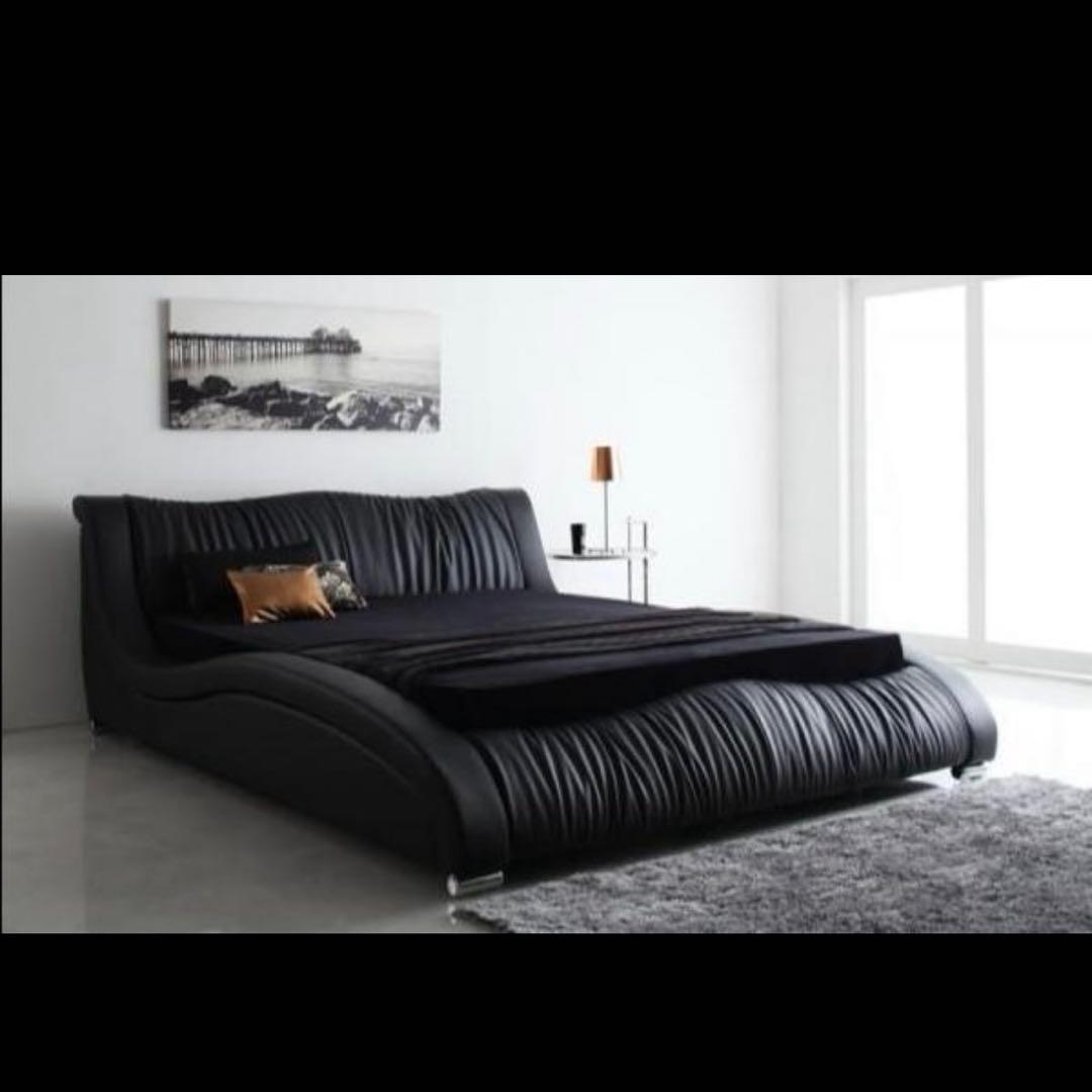 ベッドフレーム 黒 ダブル