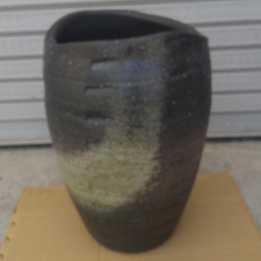 【信楽焼 傘立】窯変たわみ傘立