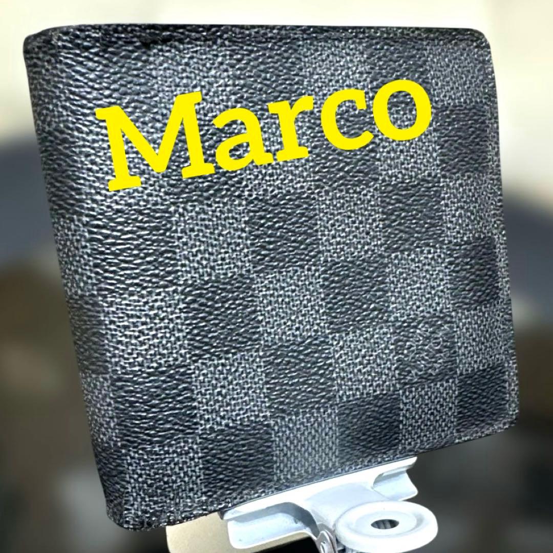 ⑩☆良品☆ダミエG♪マルコ☆2つ折り財布★ポケットあり