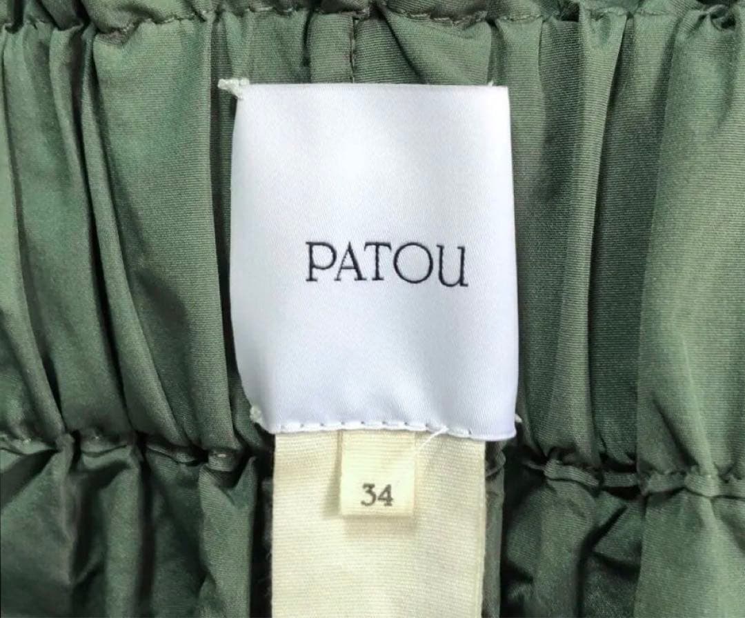 ◆美品◆PATOU／パトゥ◆リボン フレアスカート◆KHAKI◆34◆国内正規品