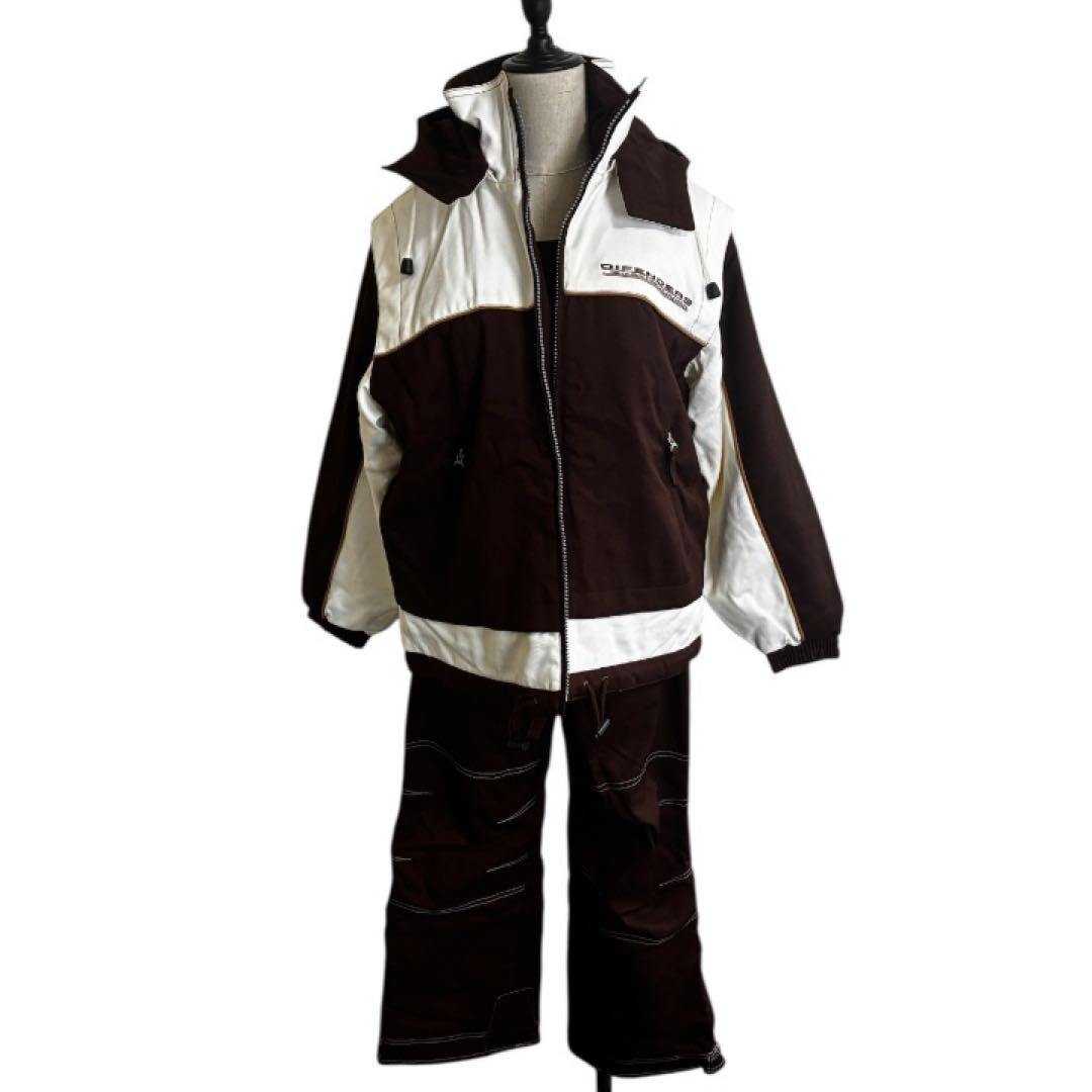 WINDEX スキーウェア 上下セット 茶×白 レディースM 中綿 良品