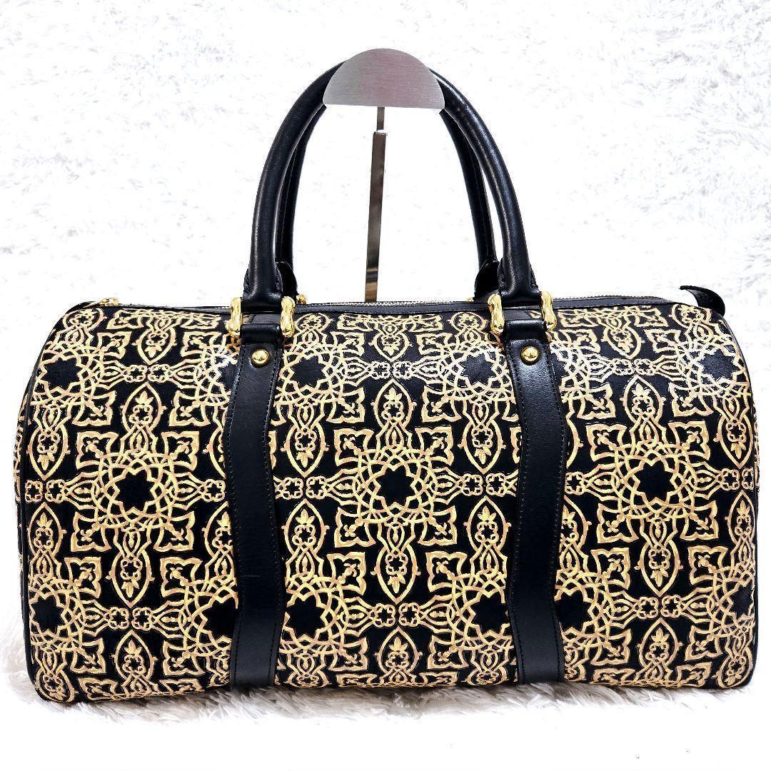 限定値下☆【希少】印傳屋 INDEN-YA キナート ボストンバッグ 鹿革 本革