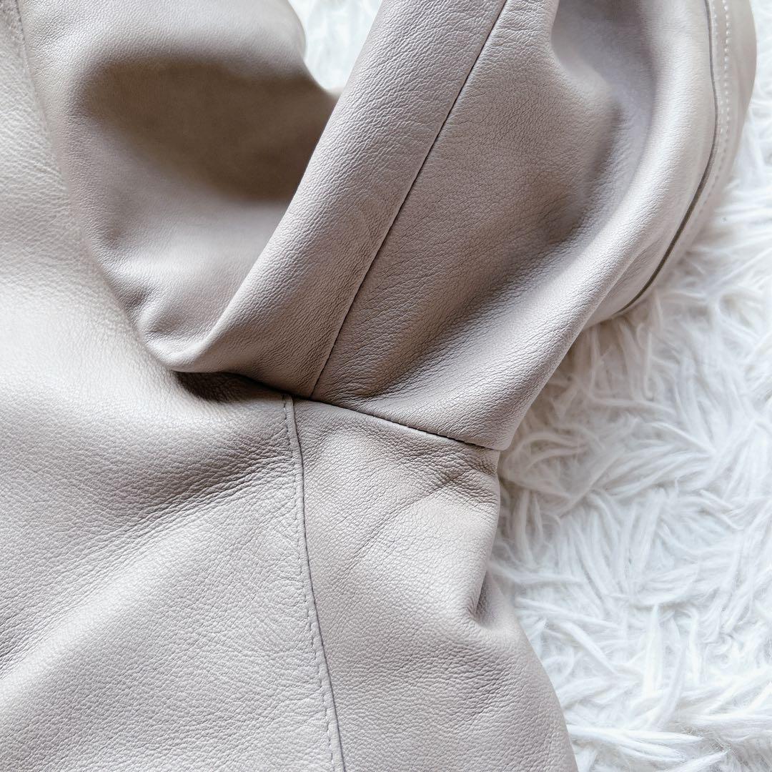 美品 エンメティ ラムレザー シングル ライダース アウター 46 伊製 高級