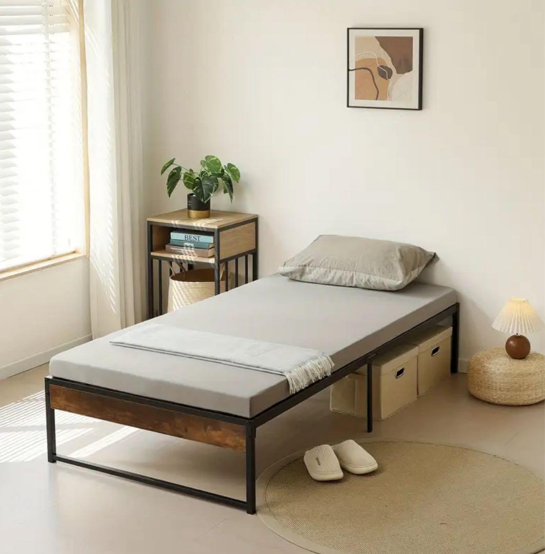 【激安セール】シングル ベッドフレーム 金属製 頑丈 下収納付