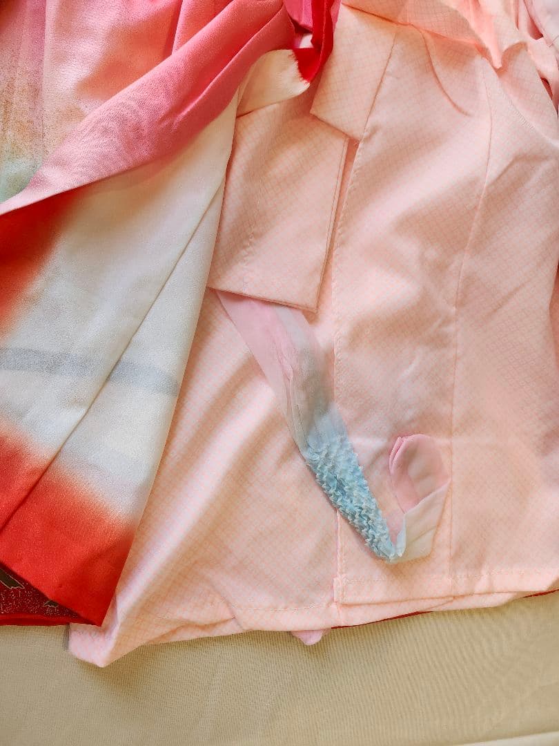 七五三 5歳 7歳 女の子 子供 アンティーク 着物 帯　つまみ細工髪飾りセット