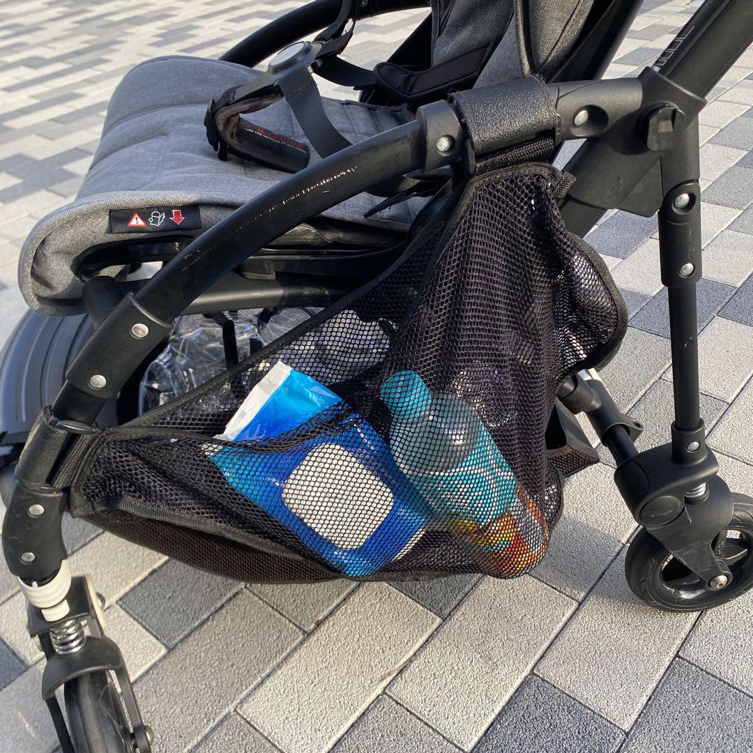 【美品】bugaboo bee5ベビーカー ブラックフレーム　グレーメランジ&白