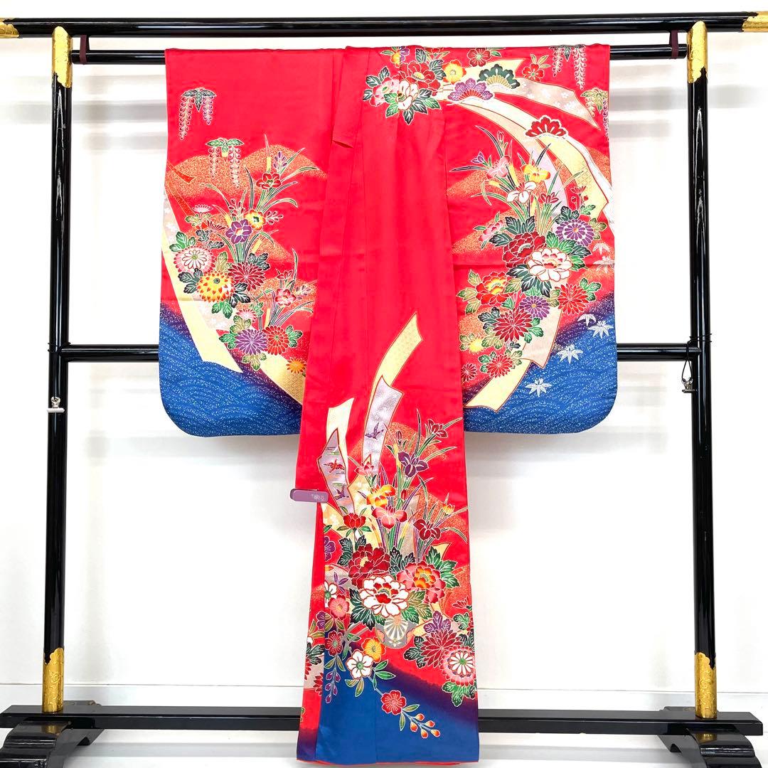 【着物と帯 時流】O24219s◆七五三 7才女の子着物長襦袢セット◆洗える着物