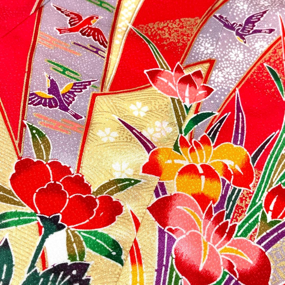 【着物と帯 時流】O24219s◆七五三 7才女の子着物長襦袢セット◆洗える着物