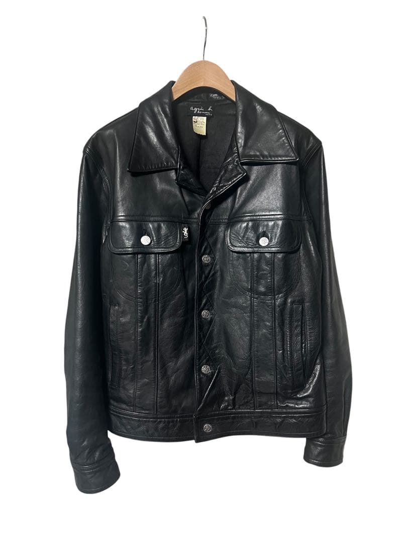 アニエスベーオム トラッカー レザージャケット アーカイブ