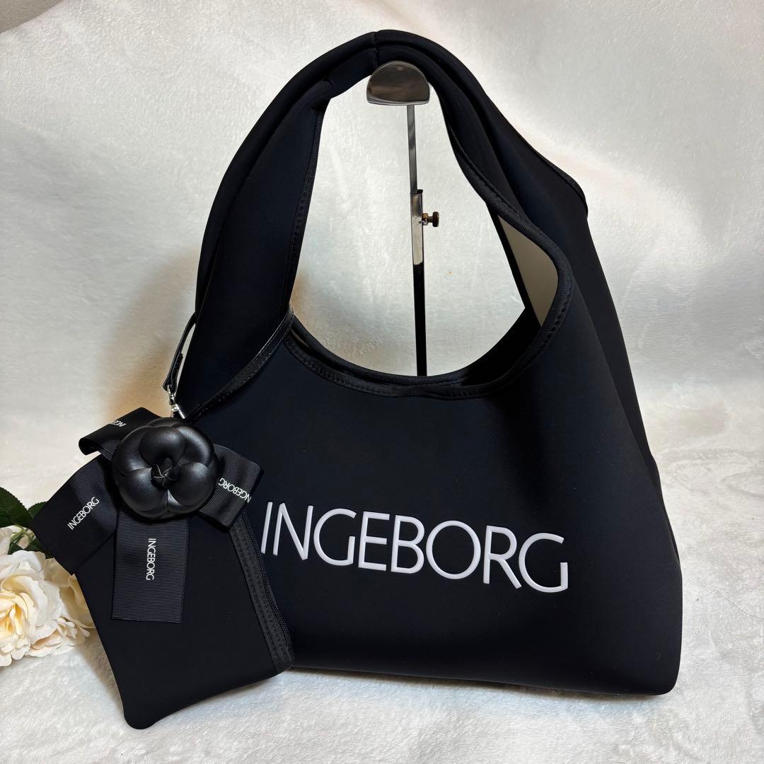 【じゅりママ】インゲボルグ雨を楽しむトートバッグ新品未使用ポーチ、タグ付き