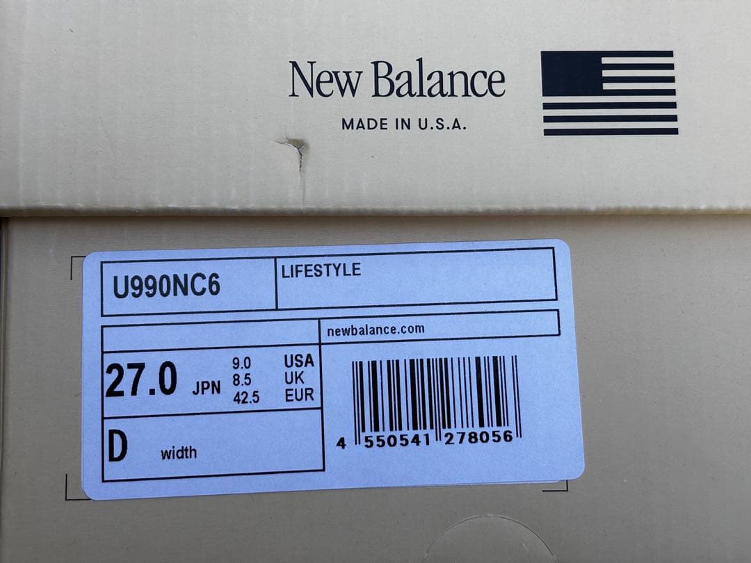 NewBalance 990v6 ニューバランス U990NC6 27cm