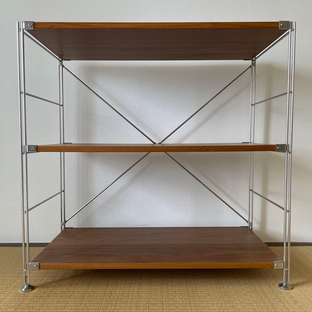 無印良品　ステンレスユニットシェルフ　 ウォールナット棚材セット　ワイド小