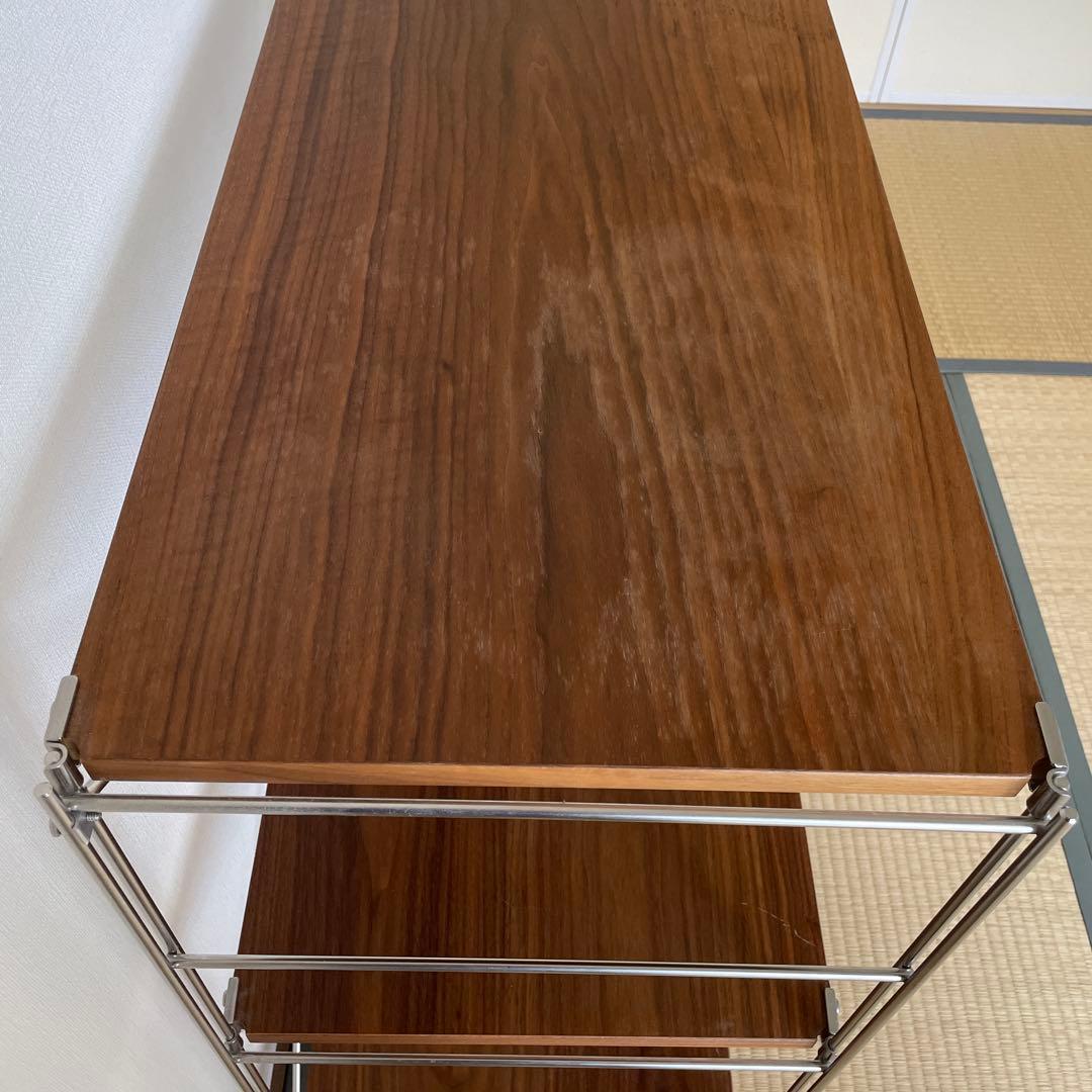 無印良品　ステンレスユニットシェルフ　 ウォールナット棚材セット　ワイド小