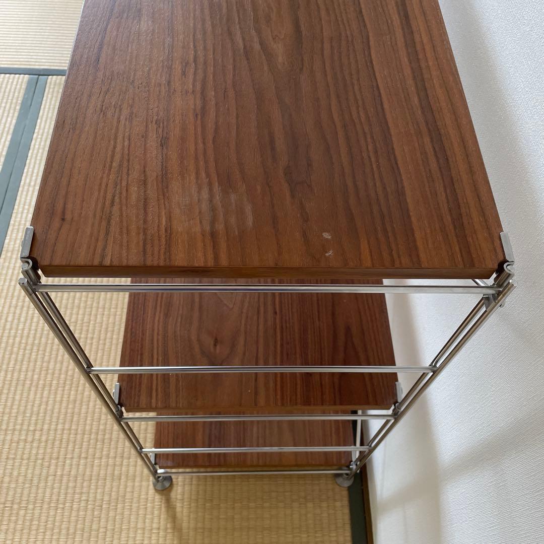 無印良品　ステンレスユニットシェルフ　 ウォールナット棚材セット　ワイド小