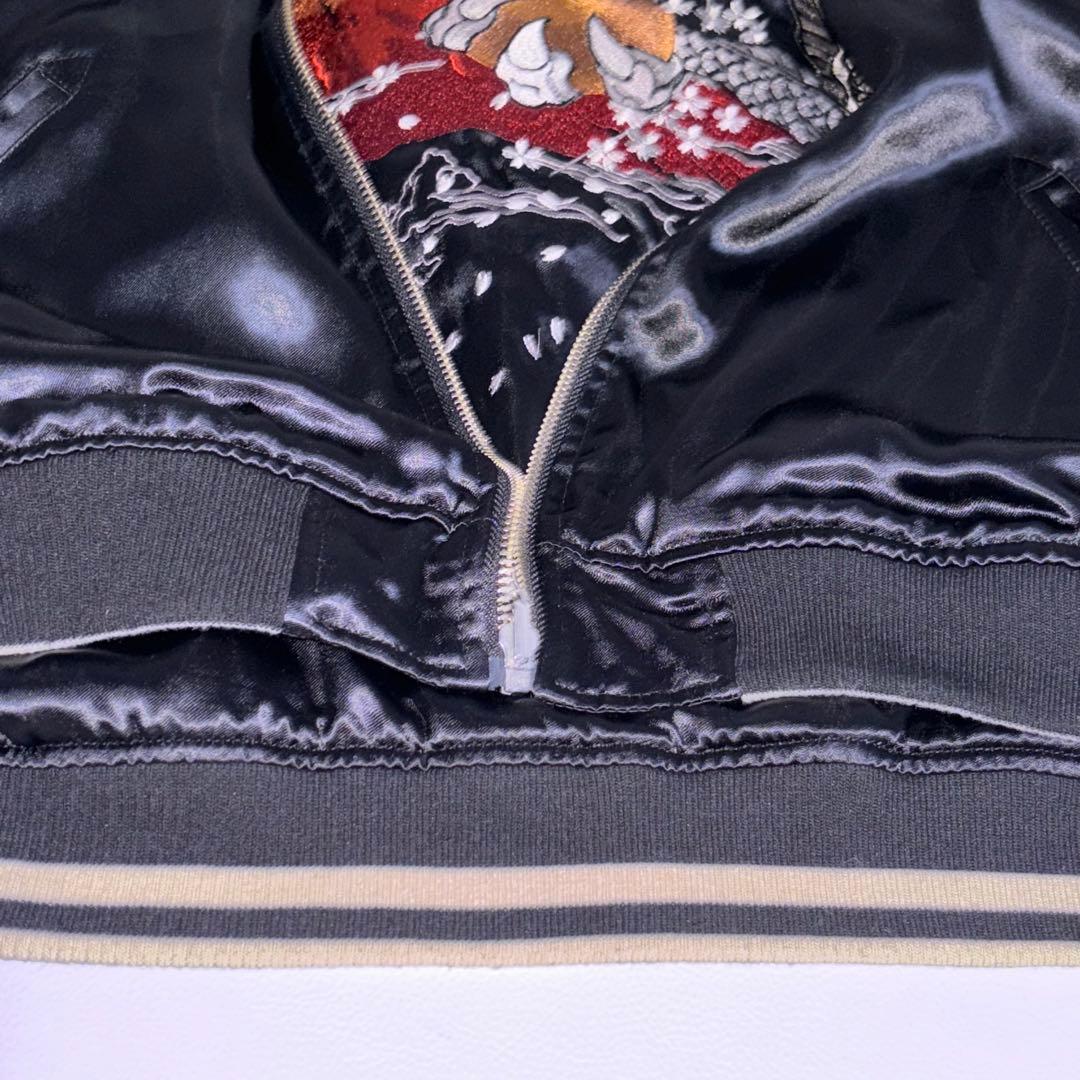 【美品】絡繰魂からくりだましい スカジャン ドラゴン 刺繍 リバーシブル XL