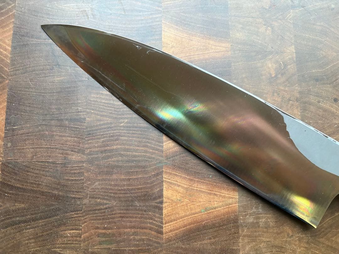 堺打刃物　霞　大　出刃　240mm 包丁　白鋼　和包丁　水牛朴柄　本職