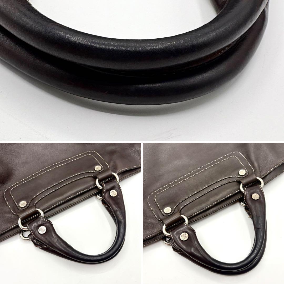 美品 セリーヌ ブギートート ラージ ブギーバッグ レザー ブラウン 大容量