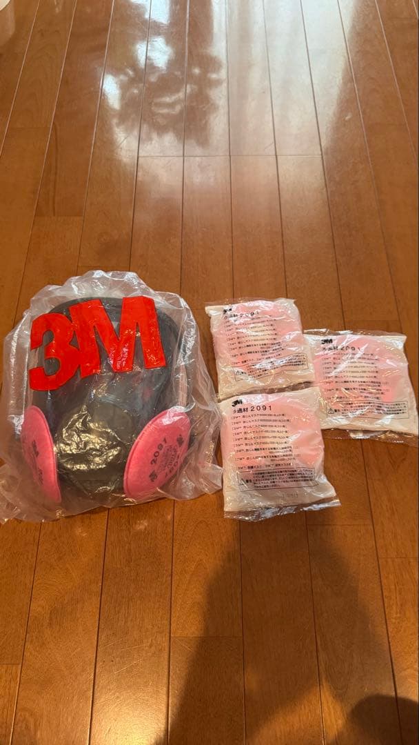 3M フェイスマスク 黒/ピンク 6N01フィルター用