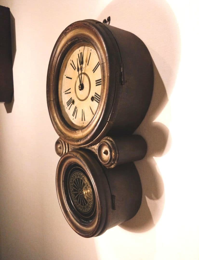 柱時計　だるま時計　石原工場製？　珍品　ゼンマイ　昭和レトロ　精工舎　ユンハンス