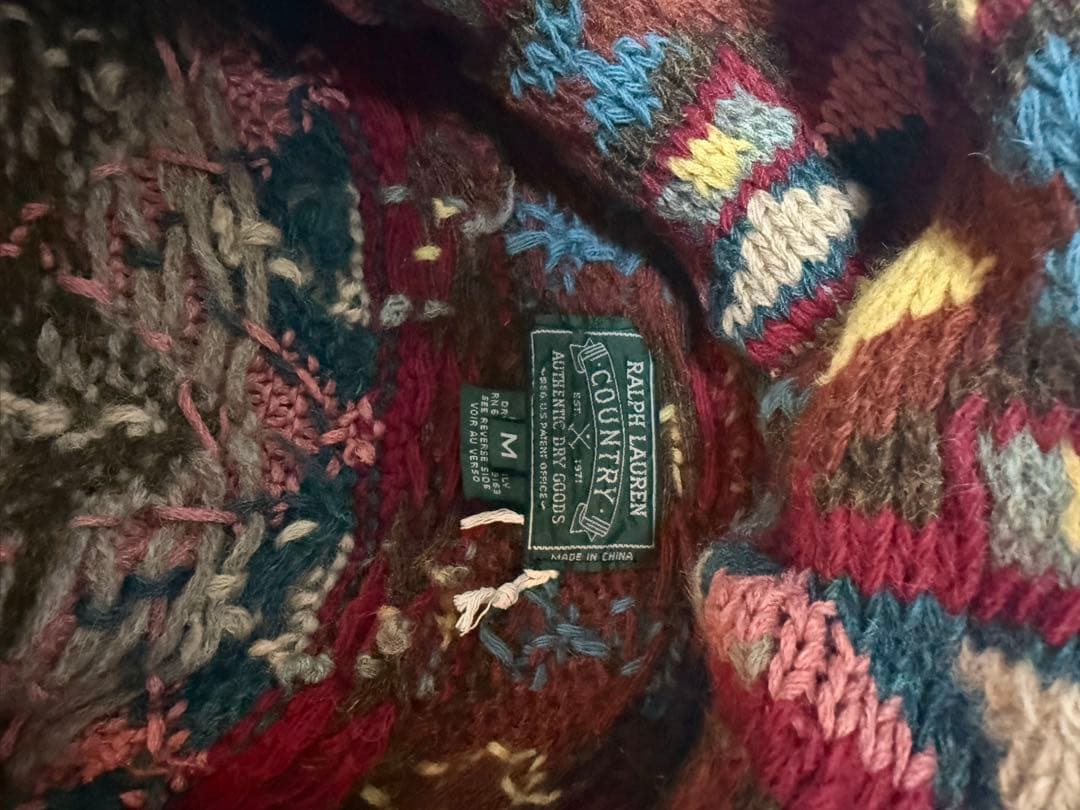 希少　 80s POLO COUNTRY ネイティブ カーディガン　Mサイズ