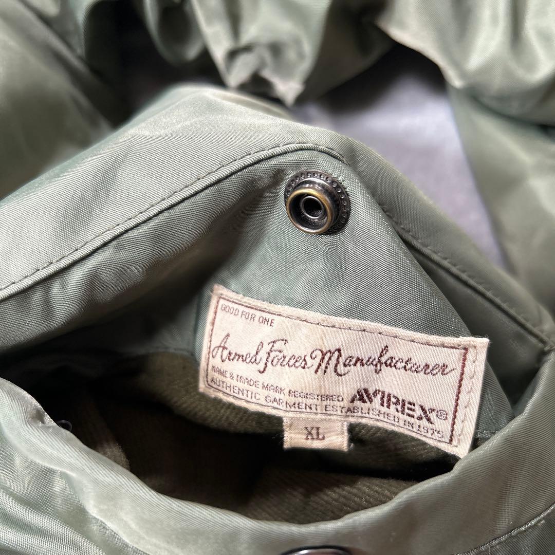 【☆希少品XL☆】破格AVIREX フライトジャケット XL カーキ バックロゴ