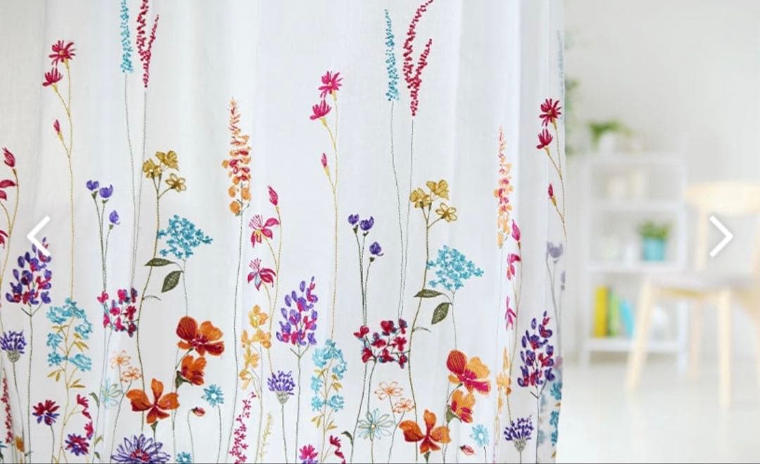 花柄刺繍 オーダーレースカーテン スミノエ