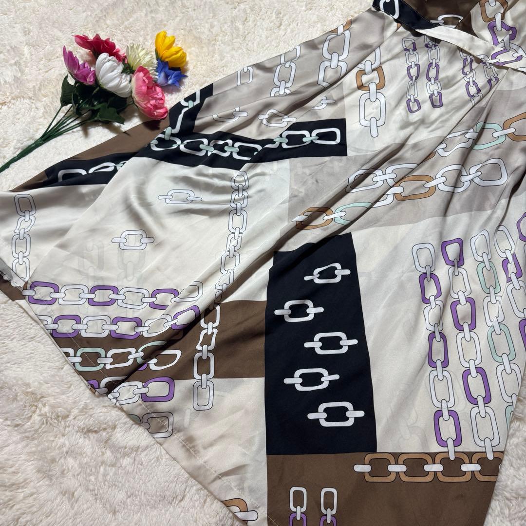 ともも♪美品 グレースコンチネンタル チェーン柄シャツワンピース ベルト