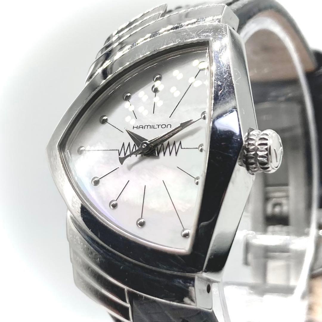 【稼動】 ハミルトン ベンチュラ 腕時計 H242112 ホワイトシェル