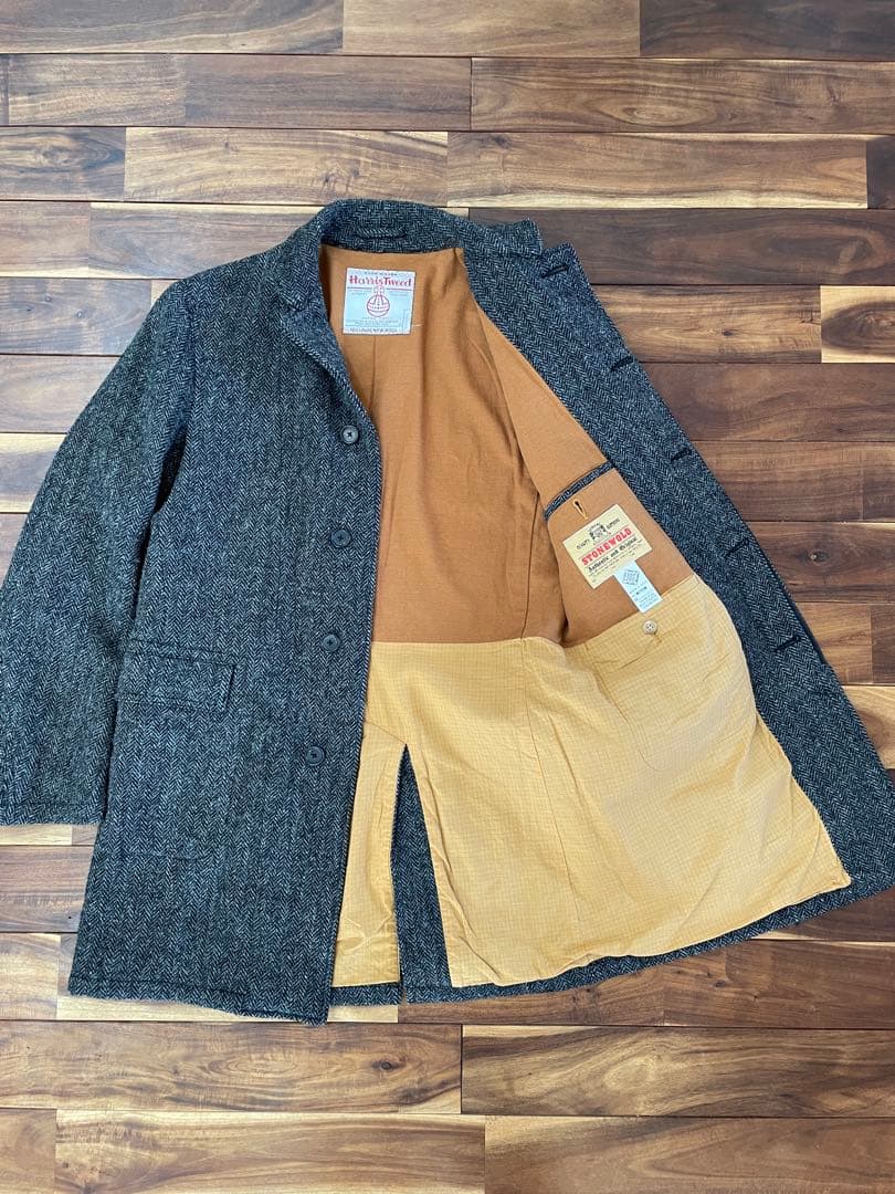 【Harris Tweed】STONEWOLD ステンカラーコート ヘリンボーン