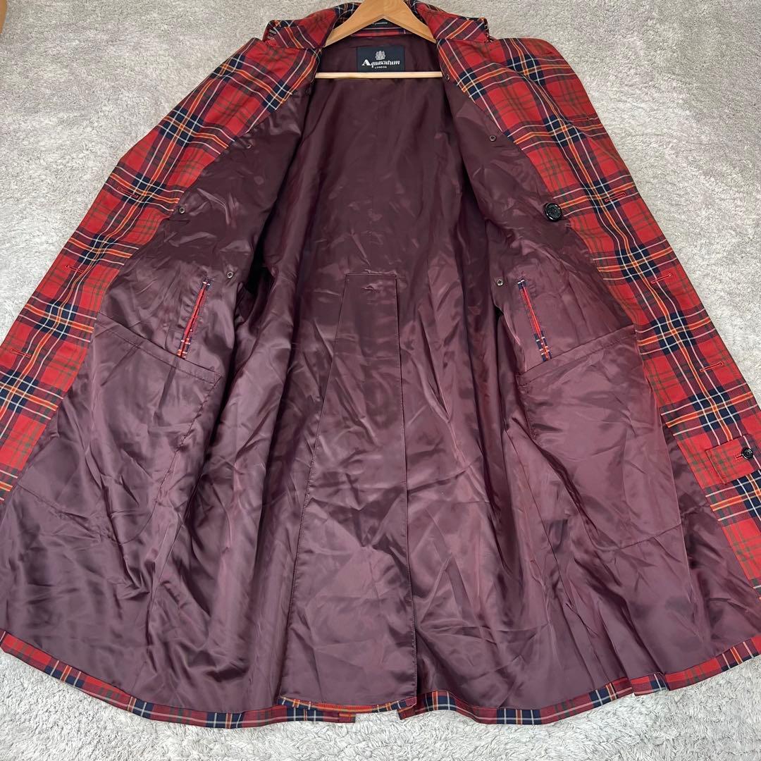 Aquascutum アクアスキュータム　トレンチコート　赤チェック　42