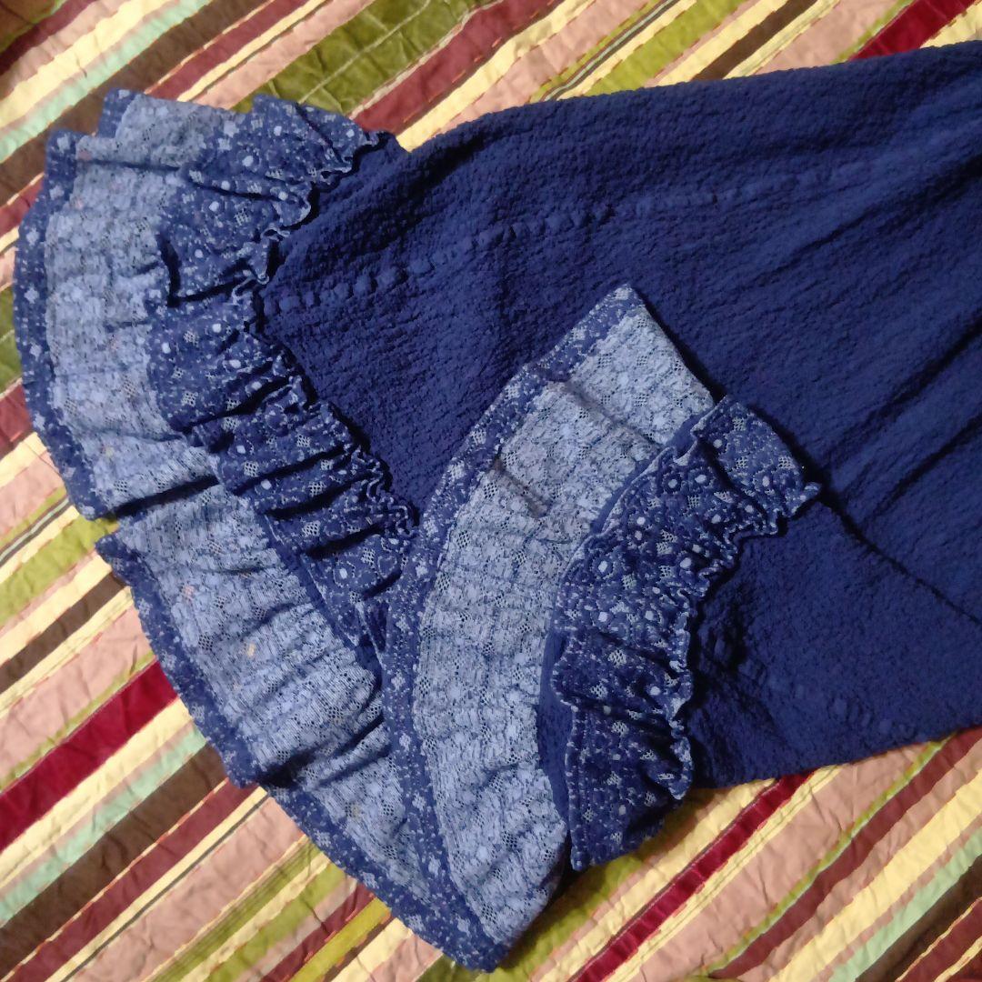 me ISSEY MIYAKEカリフラワー　スカート　イッセイミヤケ　紺色