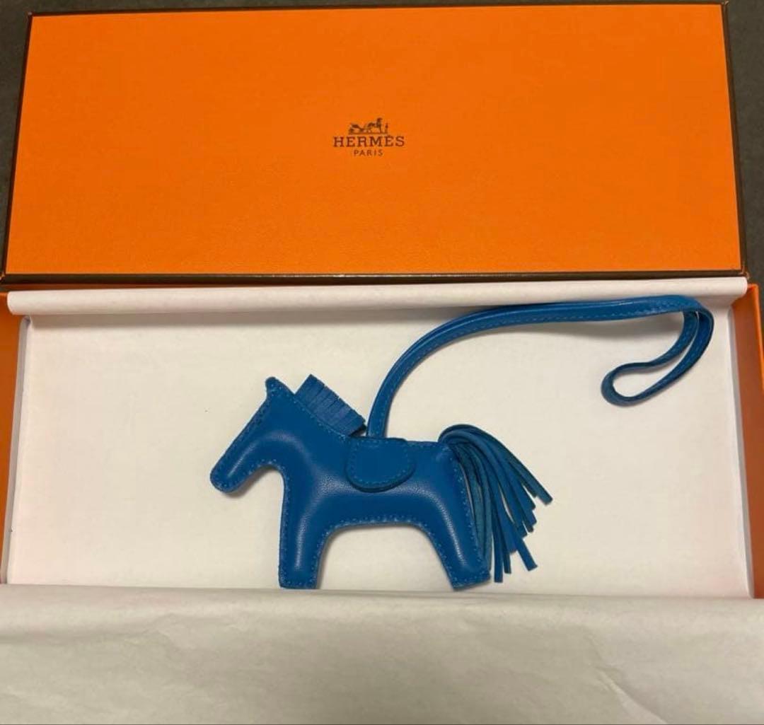 HERMES エルメス　バッグチャーム PMロデオ ブルーフランス