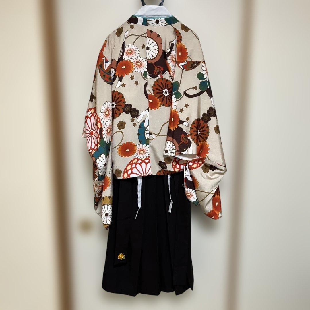 おうちで着付け簡単袴セット、150、髪飾り付き、卒業式