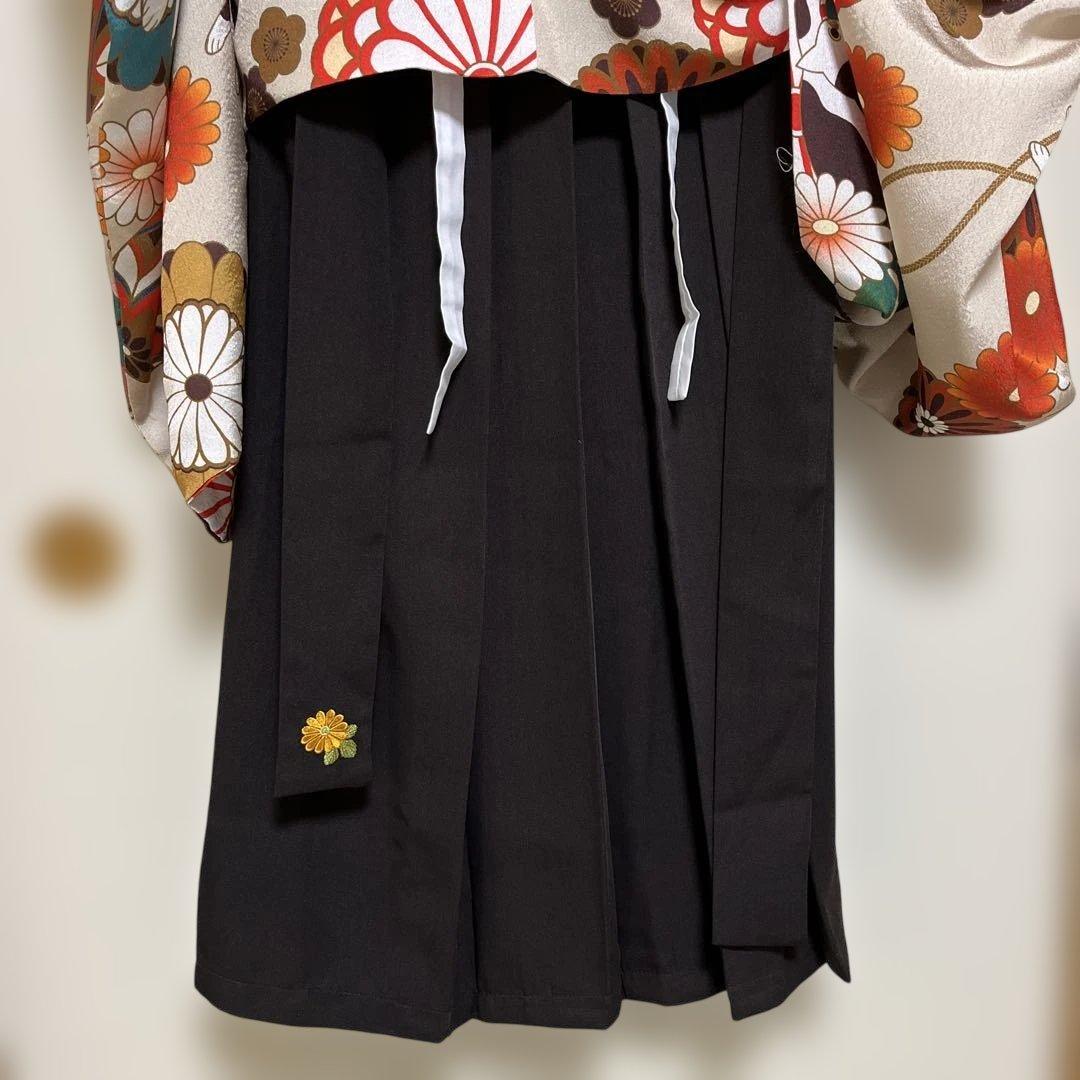 おうちで着付け簡単袴セット、150、髪飾り付き、卒業式