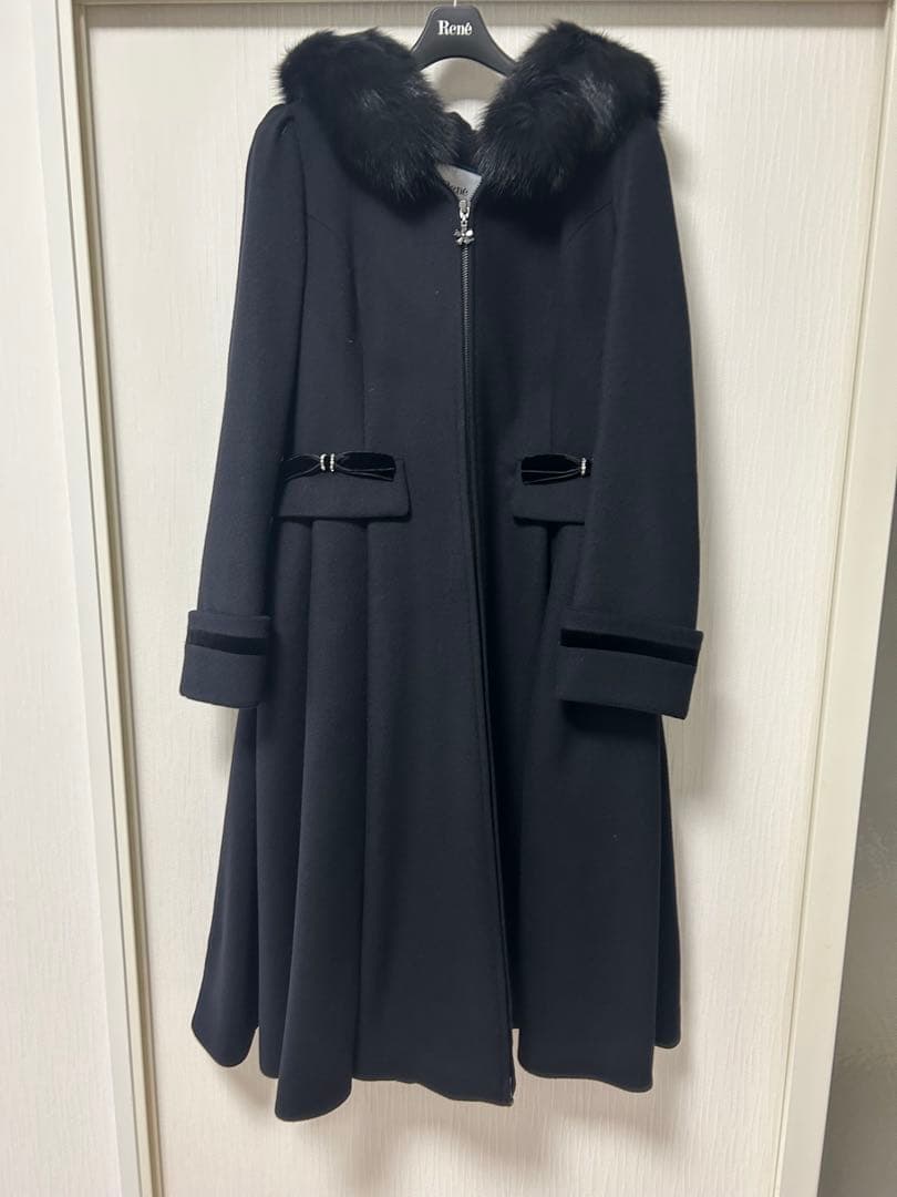 【タイムセール】RENE新品同様フォックスファー付きプリンセスコート定番