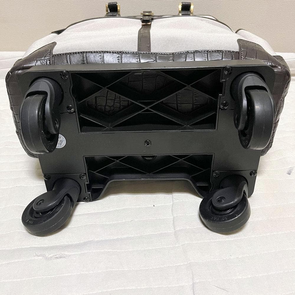 極美品 希少 SWANYスワニー キャンバス 型押し 2way キャリーバッグ