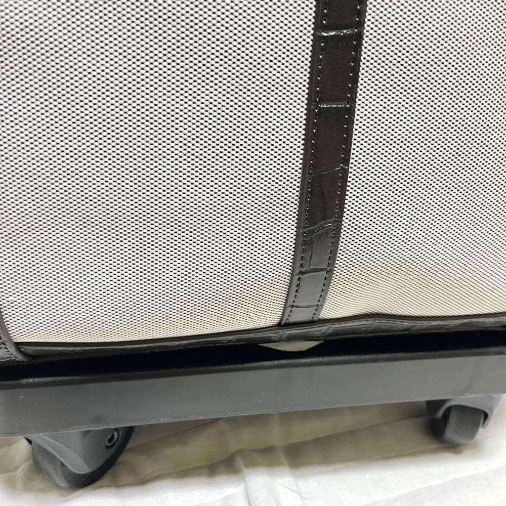 極美品 希少 SWANYスワニー キャンバス 型押し 2way キャリーバッグ