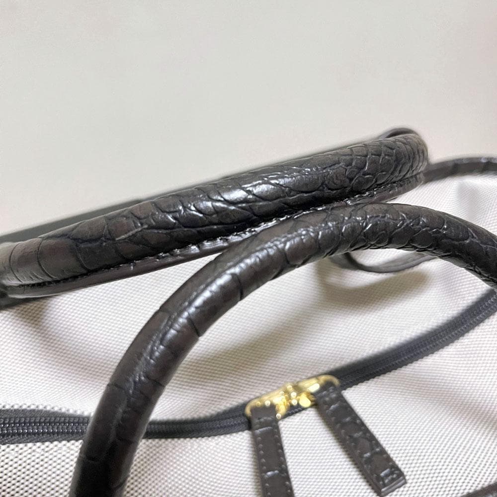 極美品 希少 SWANYスワニー キャンバス 型押し 2way キャリーバッグ