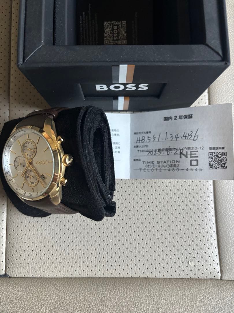 BOSS クロノグラフ 時計 シルバー/ブラウン