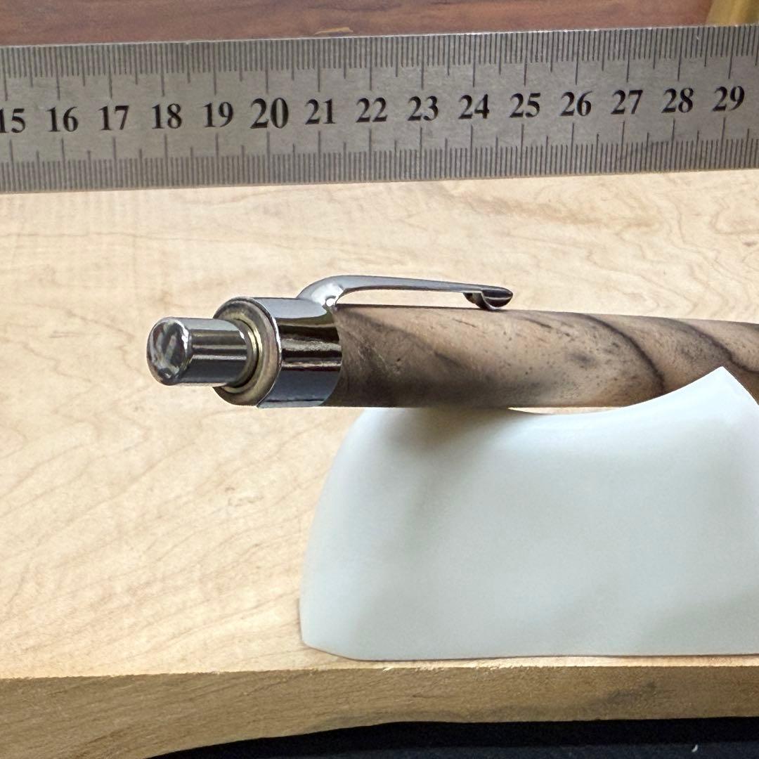 165黒柿　木製シャーペン　最強低重心(少しR) 溝つき　真鍮　無塗装