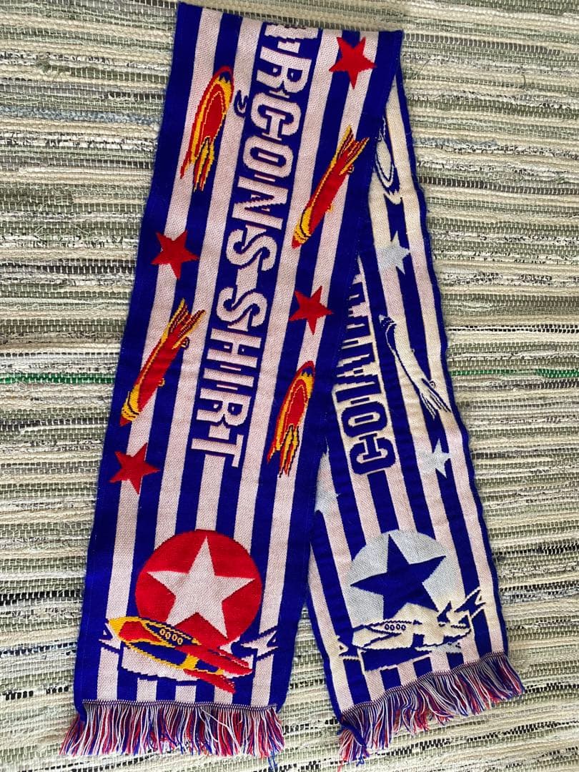 コムデギャルソンシャツ　マフラー　サッカー　青 古着