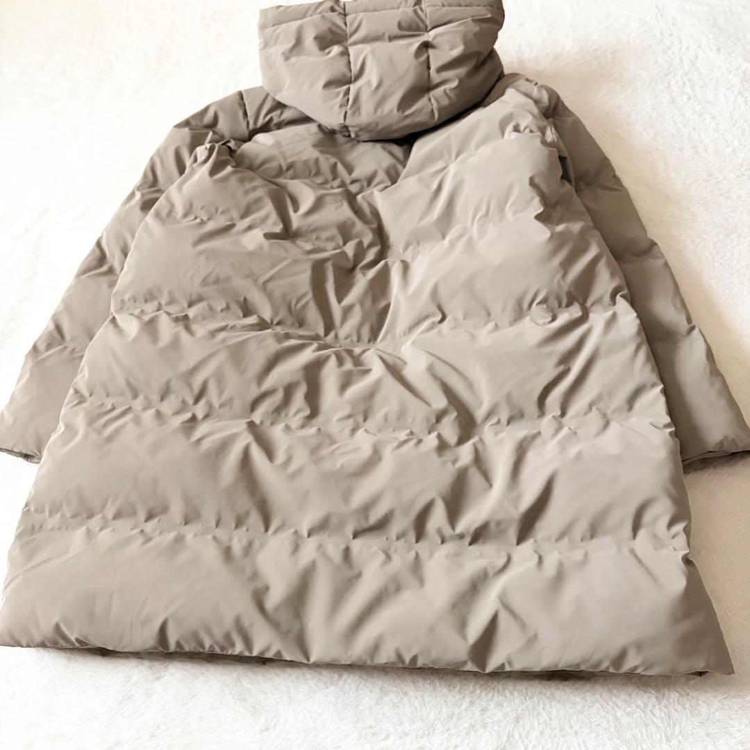 5518 美品✨ ザラ ZARA ダウンコート グレージュ XXL フード付き