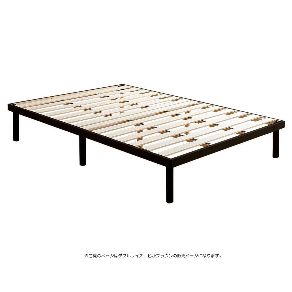 北欧パイン材すのこベッド ダブル ブラウン [7202]