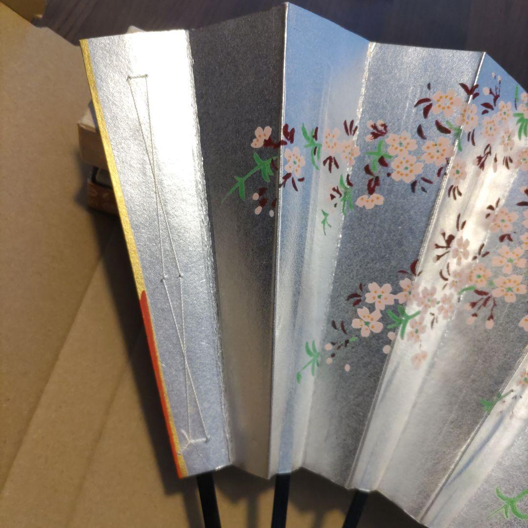 舞扇子 2本セット 金銀　花柄・紅葉柄